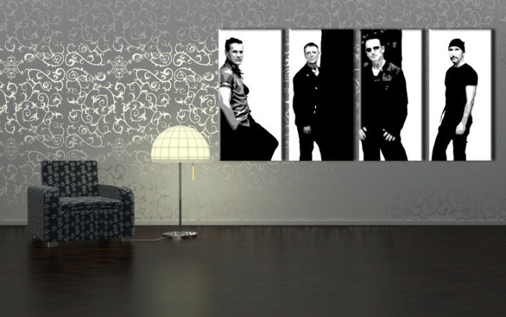 Χειροποίητος πίνακας POP Art U2 σε μαύρο χρώμα | διάφορα μεγέθη