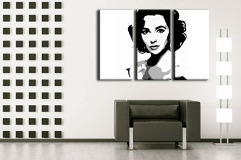 Χειροποίητη ζωγραφική POP Art Elizabhet Taylor 3 piece et | διαφορετικά μεγέθη
