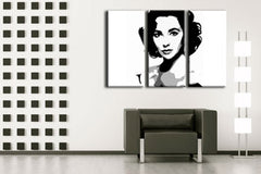 Χειροποίητη ζωγραφική POP Art Elizabhet Taylor 3 piece et | διαφορετικά μεγέθη