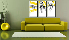 Χειροποίητος πίνακας ζωγραφικής POP Art Pulp fiction 3 piece pulp2 | διαφορετικά μεγέθη
