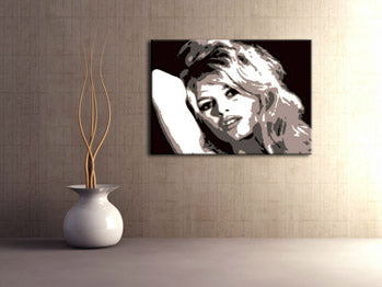 Χειροποίητος πίνακας ζωγραφικής POP Art Brigitte Bardot 1 piece bar | διαφορετικά μεγέθη