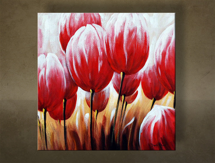 Βαμμένη ζωγραφική τοίχου FLOWERS NU0013E1 | διάφορα μεγέθη