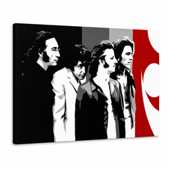 Χειροποίητη ζωγραφική POP Art BEATLES 1 κομμάτι beat7 – Τρισδιάστατη απεικόνιση του χειροποίητα ζωγραφισμένου καμβά σε λευκό φόντο. Κυρίαρχα χρώματα: μαύρο, λευκό, κόκκινο, γκρι.