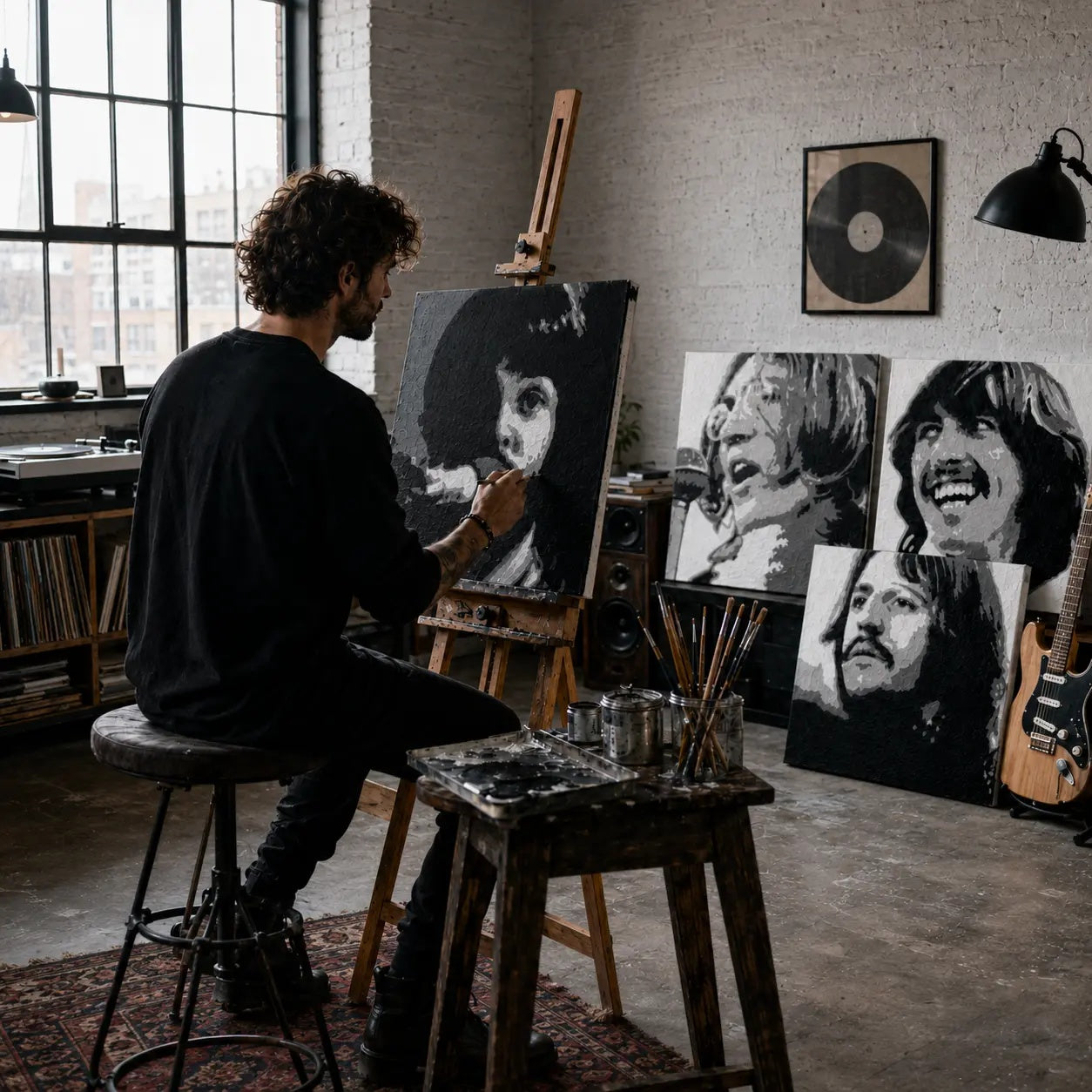Χειροποίητη ζωγραφική POP Art FLOWER 3-μέρος flo – Atelier Papilora – χειροποίητη ζωγραφική καμβά POP Art. Κυρίαρχα χρώματα: μαύρο, κόκκινο, πορτοκαλί.