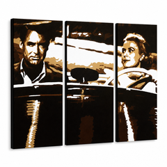 Χειροποίητος πίνακας ζωγραφικής POP Art James Bond 3 τεμαχίων bond1 – Τρισδιάστατη απεικόνιση του χειροποίητα ζωγραφισμένου καμβά σε λευκό φόντο. Κυρίαρχα χρώματα: μαύρο, καφέ, λευκό.