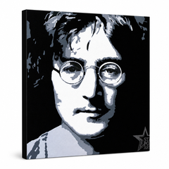 Χειροποίητος πίνακας ζωγραφικής POP Art John Lennon 1 κομμάτι jl – Τρισδιάστατη απεικόνιση του χειροποίητα ζωγραφισμένου καμβά σε λευκό φόντο. Κυρίαρχα χρώματα: μαύρο, λευκό, γκρι.