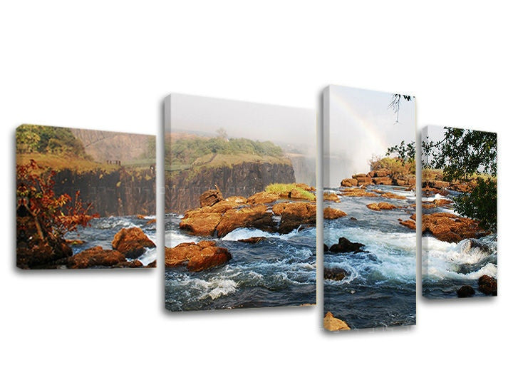 Ζωγραφική τοίχου 4 τμημάτων WATERFALLS