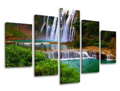 Ζωγραφική τοίχου 5 μέρη WATERFALLS