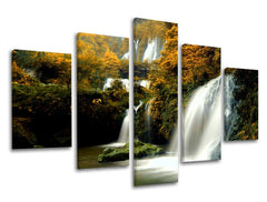 Ζωγραφική τοίχου 5 τμημάτων WATERFALLS