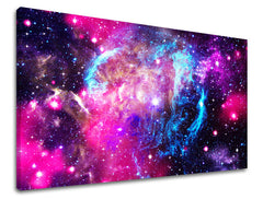 Εικόνα σε καμβά με θέμα πολύχρωμο νεφέλωμα και αστέρια στο διάστημα – τρισδιάστατη απεικόνιση του καμβά με εμφανές ξύλινο τελάρο, Papilora.